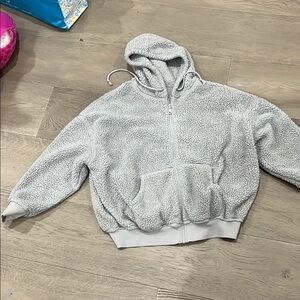 Cozy Gray Sherpa Hoodie